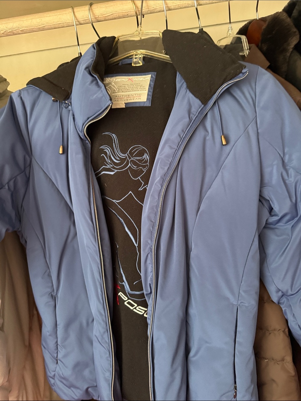 Woman’s Blue Quilted Hooded Jacket